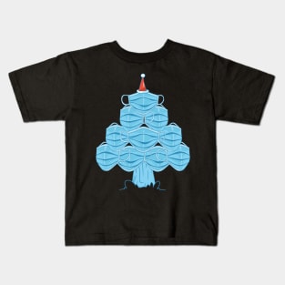 Quarantine Christmas 2020 face mask trees Kids T-Shirt